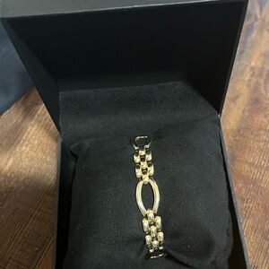14k panther and circle bracelet